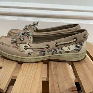 Sperry Cheetah Sequin Top-Siders Size 6 NWOT